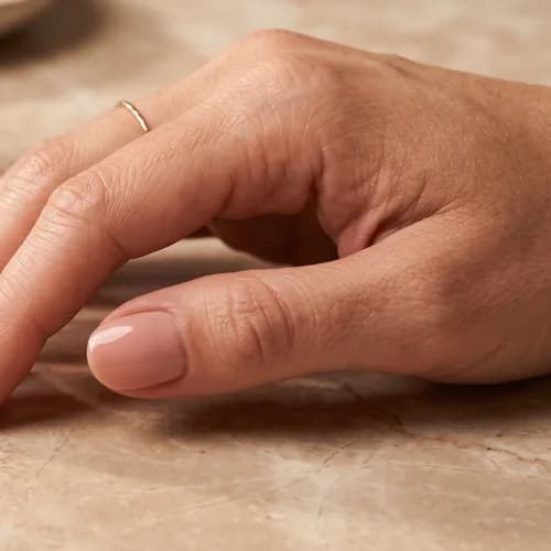 Close-up of a fresh gel manicure